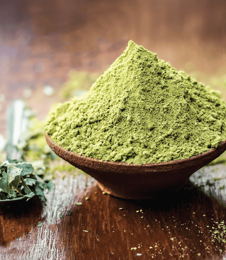 Premium Moroccan Henna Powder in a decorative bowl