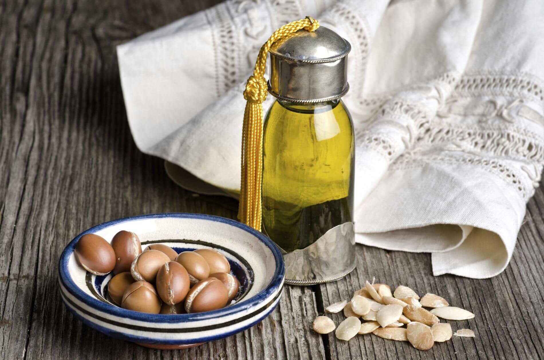 100% Pure Moroccan Argan Oil in glass bottle