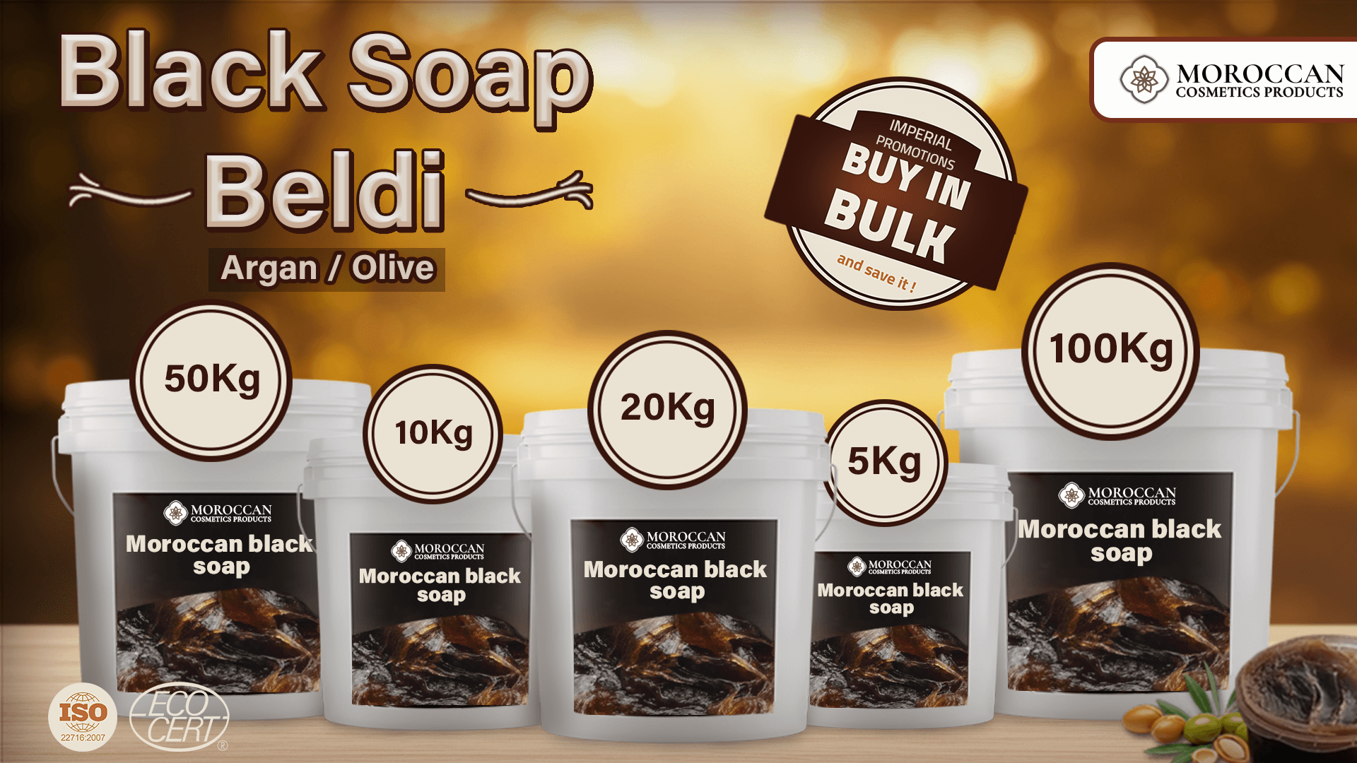 Organic Moroccan Black Soap with Eucalyptus